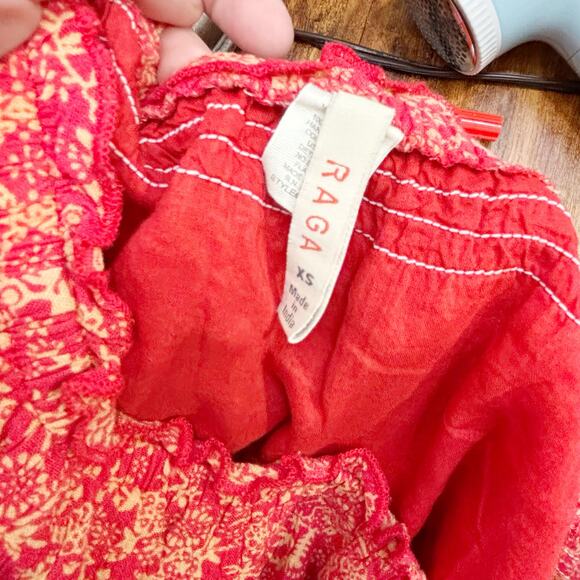 Raga Anthropologie XS Romper – Red & Orange Boho Paisley Print - Picture 5 of 5